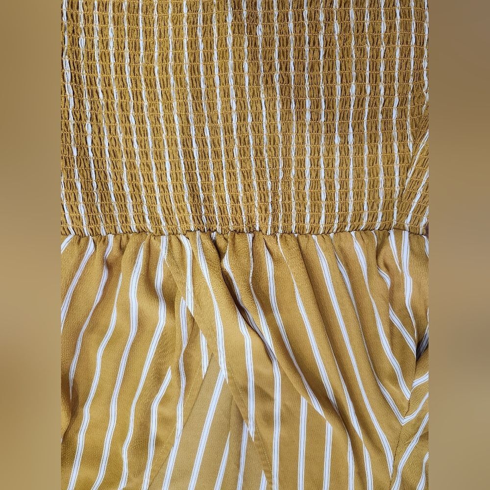 Forever 21 Mustard and White Striped Long Sleeve Dress - Picture 6 of 11
